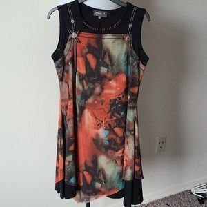 Digital print sleeveless dress